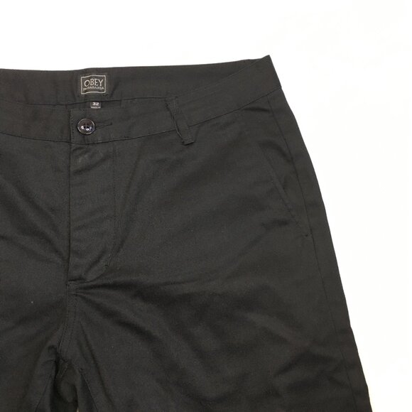 OBEY Black Cotton Polyester Blend Pockets Logo Patch Pant - Picture 5 of 10